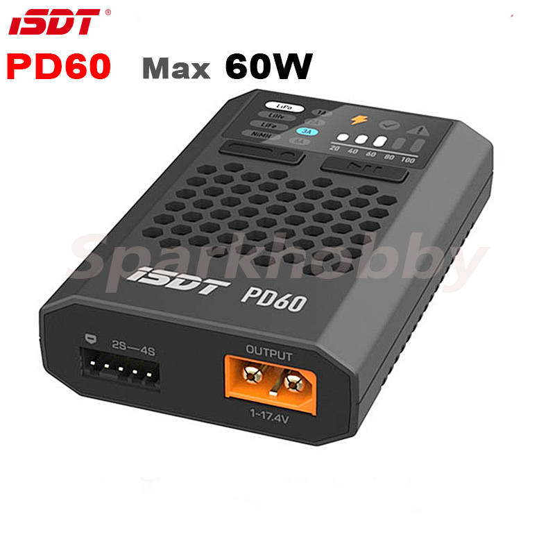 Drone Racing Charger - Isdt PD60S 60ワット6Aクイックスマート充電器リポlihv寿命ニッケル水素/cdバッテリーバランスタイプc入力XT30コネクタrcレーシングドローン