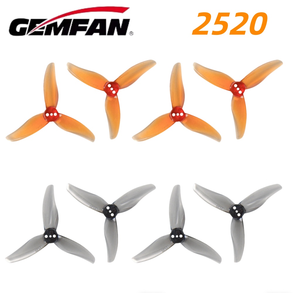Drone Racing Motor - 4ペア Gemfan Hurricane 2520 2.5X2X3 3ブレードPCプロペラ