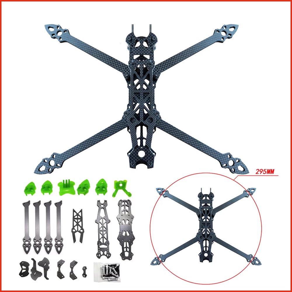 Drone Racing Frame - Fpvレーシングドローン,3Dプリントパーツアクセサリー,3Kカーボンファイバークワッドコプター,Mark4,mark 4,hd,フリースタイル,7インチ,295mm, 1個