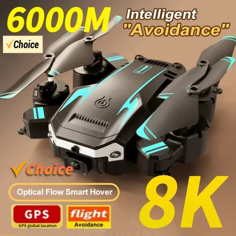 Drone Racing Camera - G6 proドローン、8Kデュアルカメラ、5G GPS、折りたたみ式、5KM飛行距離、ブラシレスモーター、360度回転機能搭載 ° 障害物回避機能付きRC FPVドローン（写真撮影用）