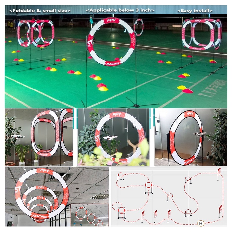 Drone Racing Flag - FPVレーシングゴールゲート飛行機ドローン、3インチ小型フープレーサーRCクワッド用、障害物を飛び越えるドア、飛行訓練用