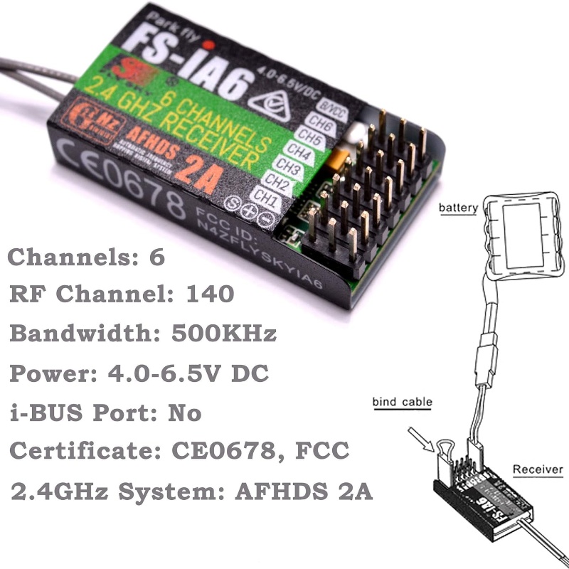 Flysky FS-IA6 レシーバー 6CH デュアルアン - Drone Racing Antenna のレビューと価格