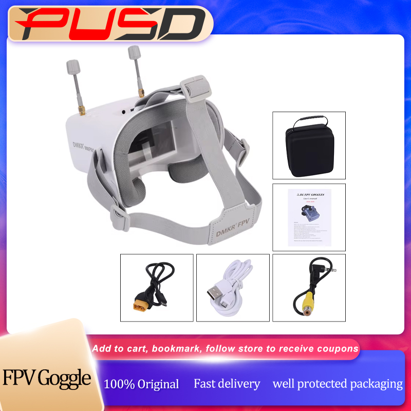 オリジナル008D PROホワイトFPVゴーグル（DVR搭載 - Drone Racing Goggles のレビューと価格