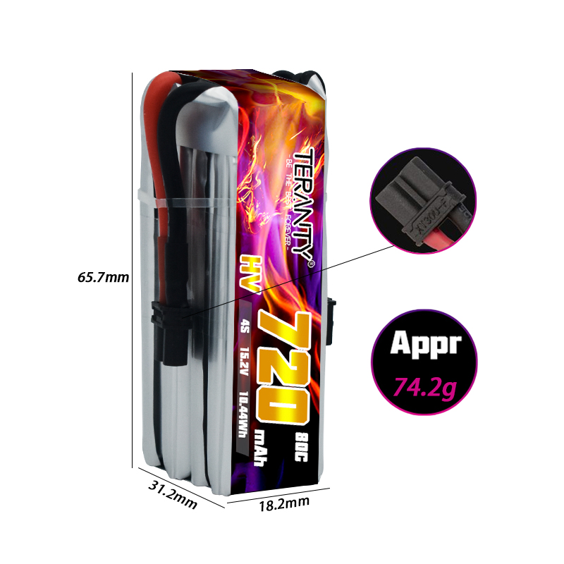 TERANTY 720mAh 4S 15.2V HV リポバ - Drone Racing Battery のレビューと価格